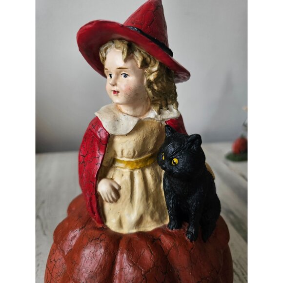 Bethany Lowe pumpkin Red Riding Hood cat Halloween decor jack-o'-lantern figurin - Picture 3 of 10